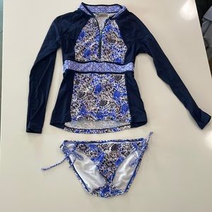Athleta swim top and matching bikini bottoms